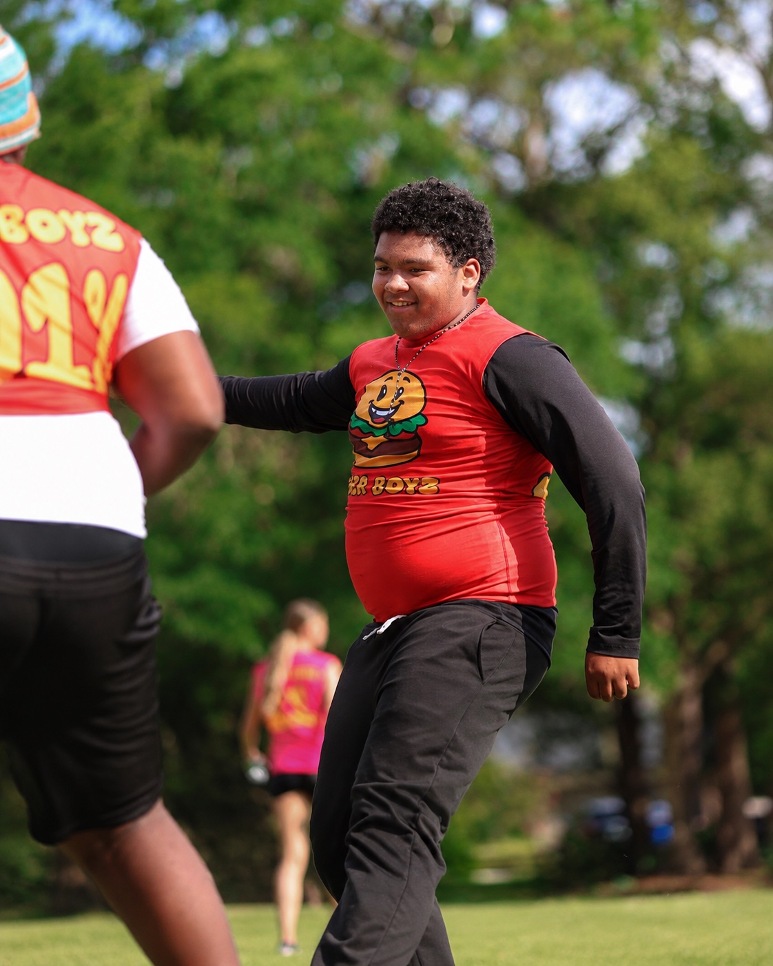 Roberto Alty in his Burger Boyz uniform on the football field